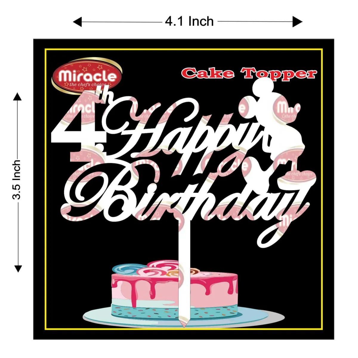 Miracle Happy Birthday Acrylic Topper T3 Design13 - 1