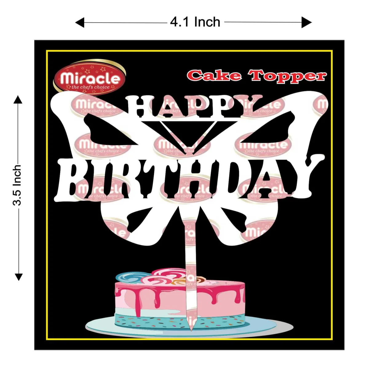 Miracle Happy Birthday Acrylic Topper T3 Design17. - 1