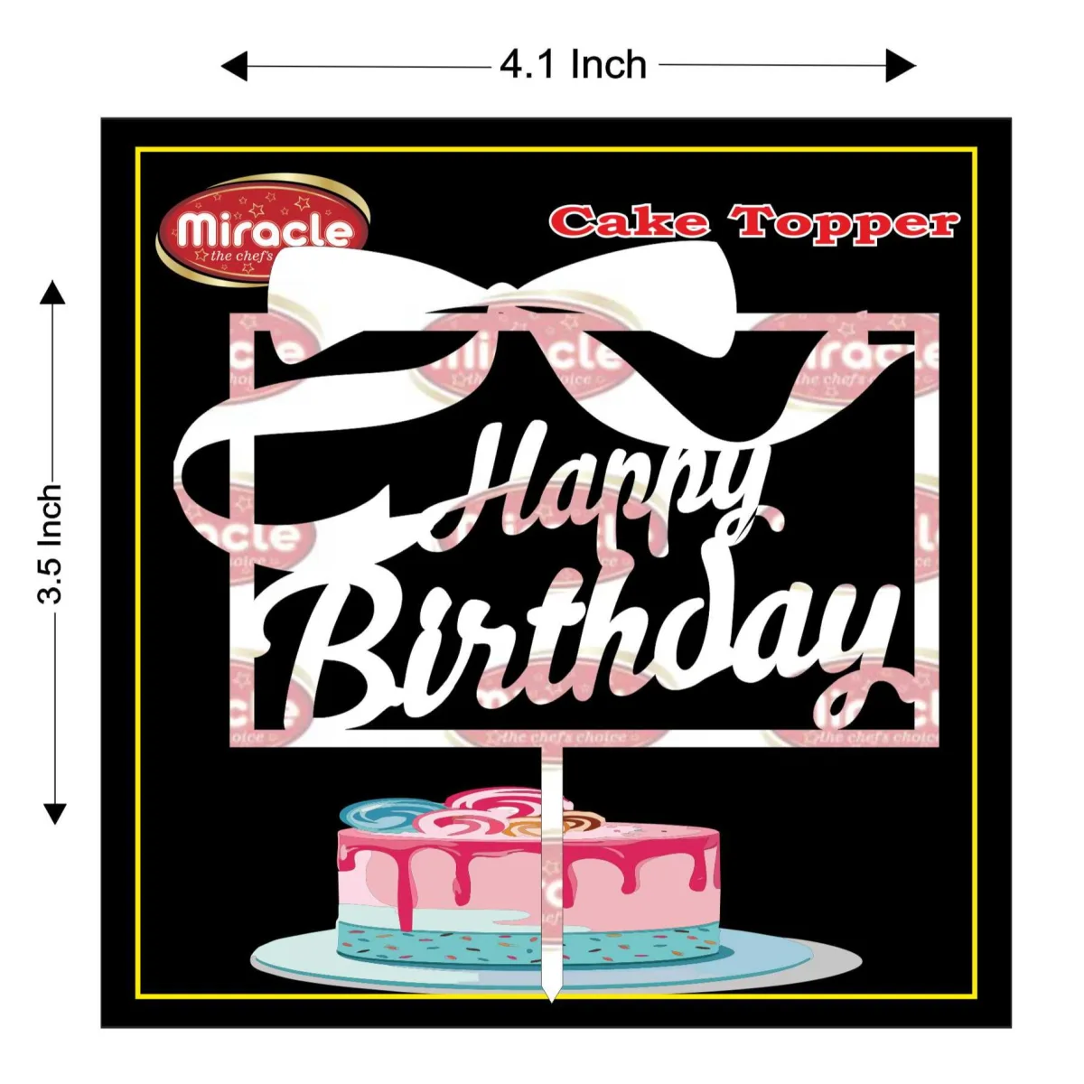 Miracle Happy Birthday Acrylic Topper T3 Design18. - 1