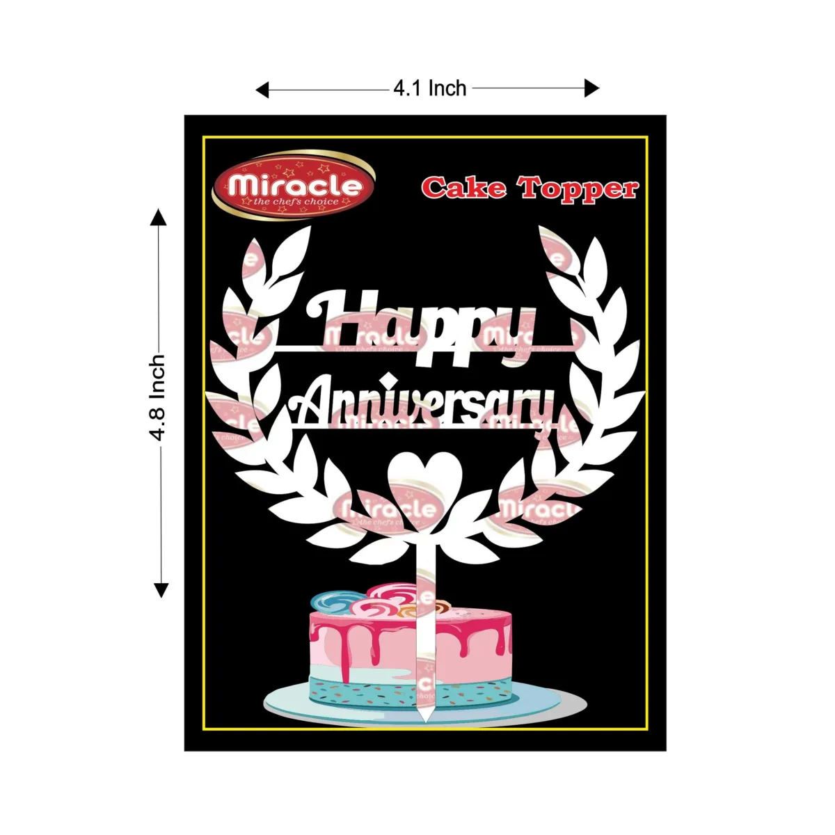 Miracle Happy Birthday Acrylic Topper T4 Design4. - 1