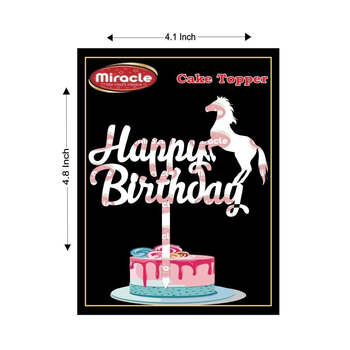 Miracle Happy Birthday Acrylic Topper T4 Design8. - 1