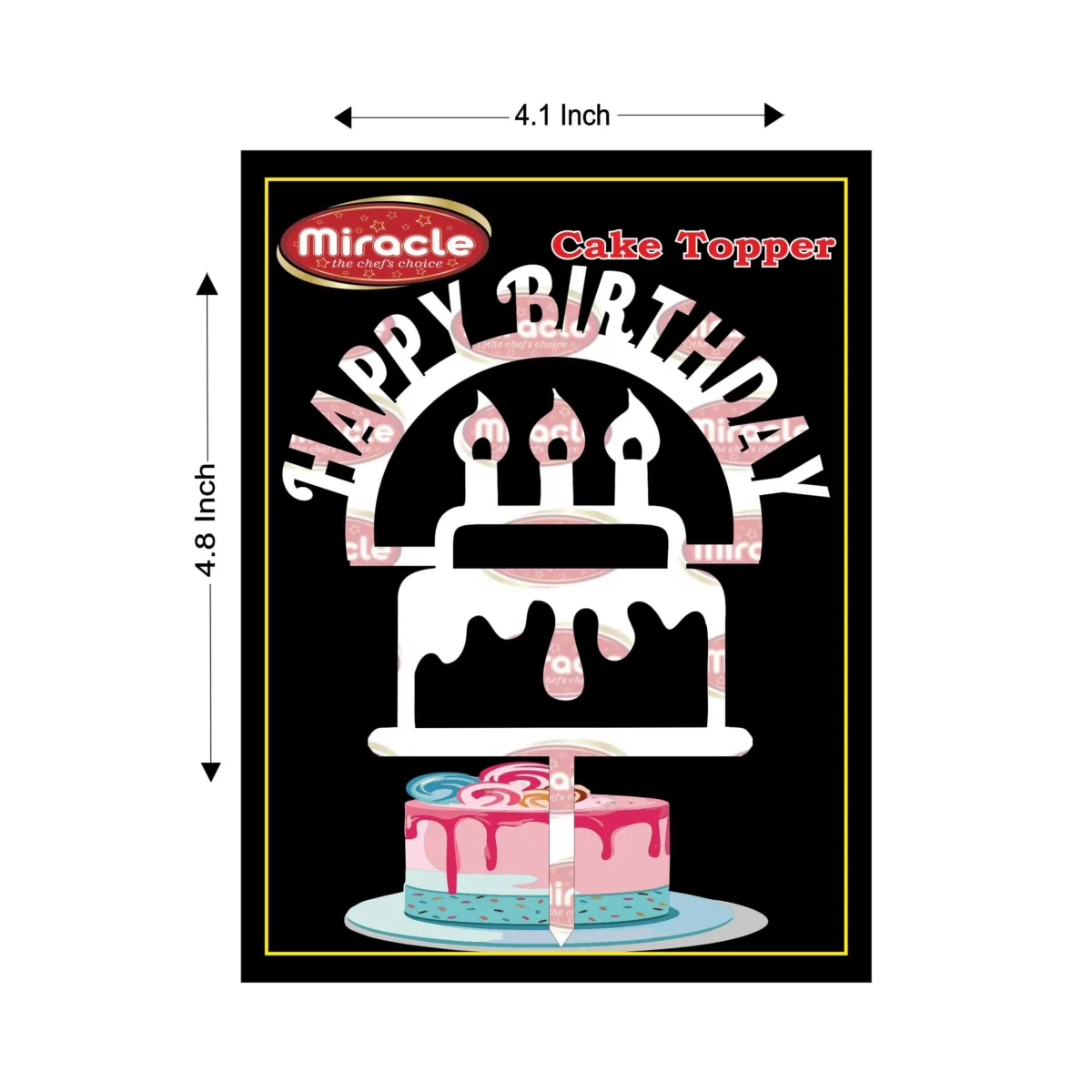 Miracle Happy Birthday Acrylic Topper T4 Design10. - 1