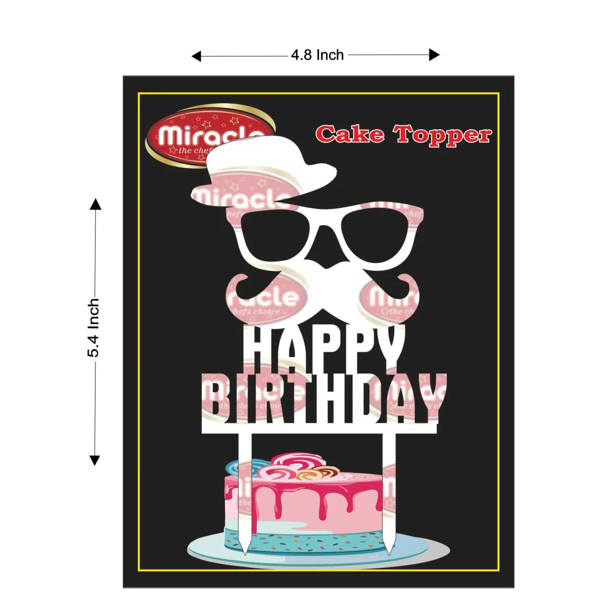 Miracle Happy Birthday Acrylic Topper T5 Design2 - 1