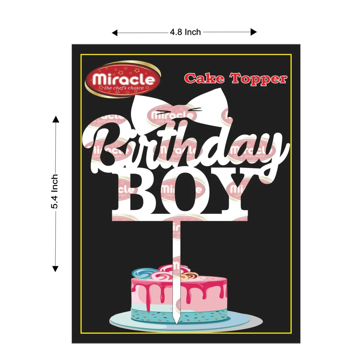 Miracle Happy Birthday Acrylic Topper T5 Design3 - 1