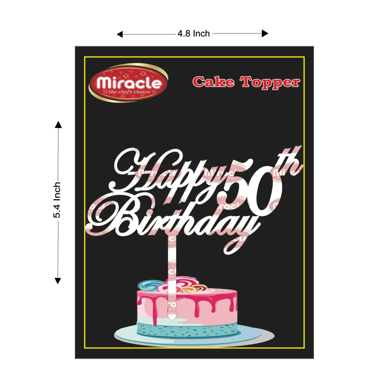 Miracle Happy Birthday Acrylic Topper T5 Design4. - 1