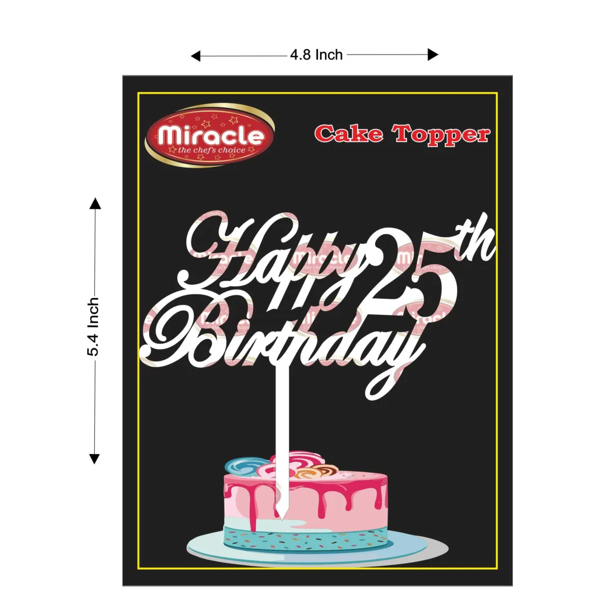 Miracle Happy Birthday Acrylic Topper T5 Design5 - 1