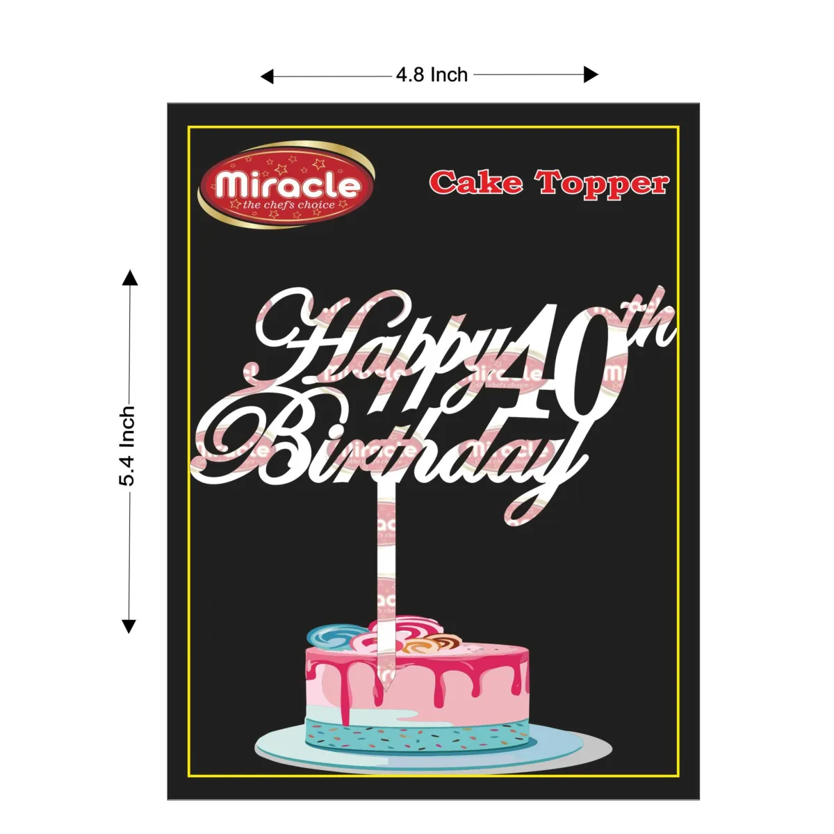 Miracle Happy Birthday Acrylic Topper T5 Design6. - 1