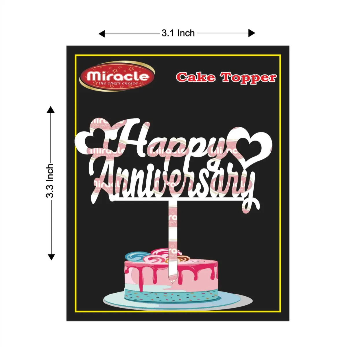 Miracle Happy Anniversary Acrylic Topper T2 Design1 - 1