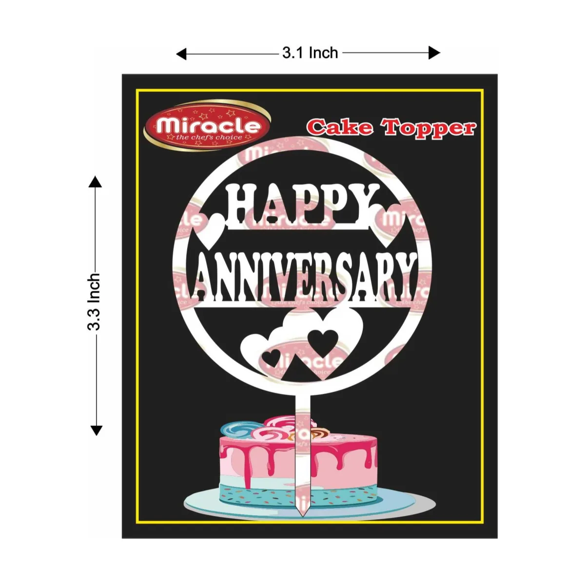 Miracle Happy Anniversary Acrylic Topper T2 Design2 - 1