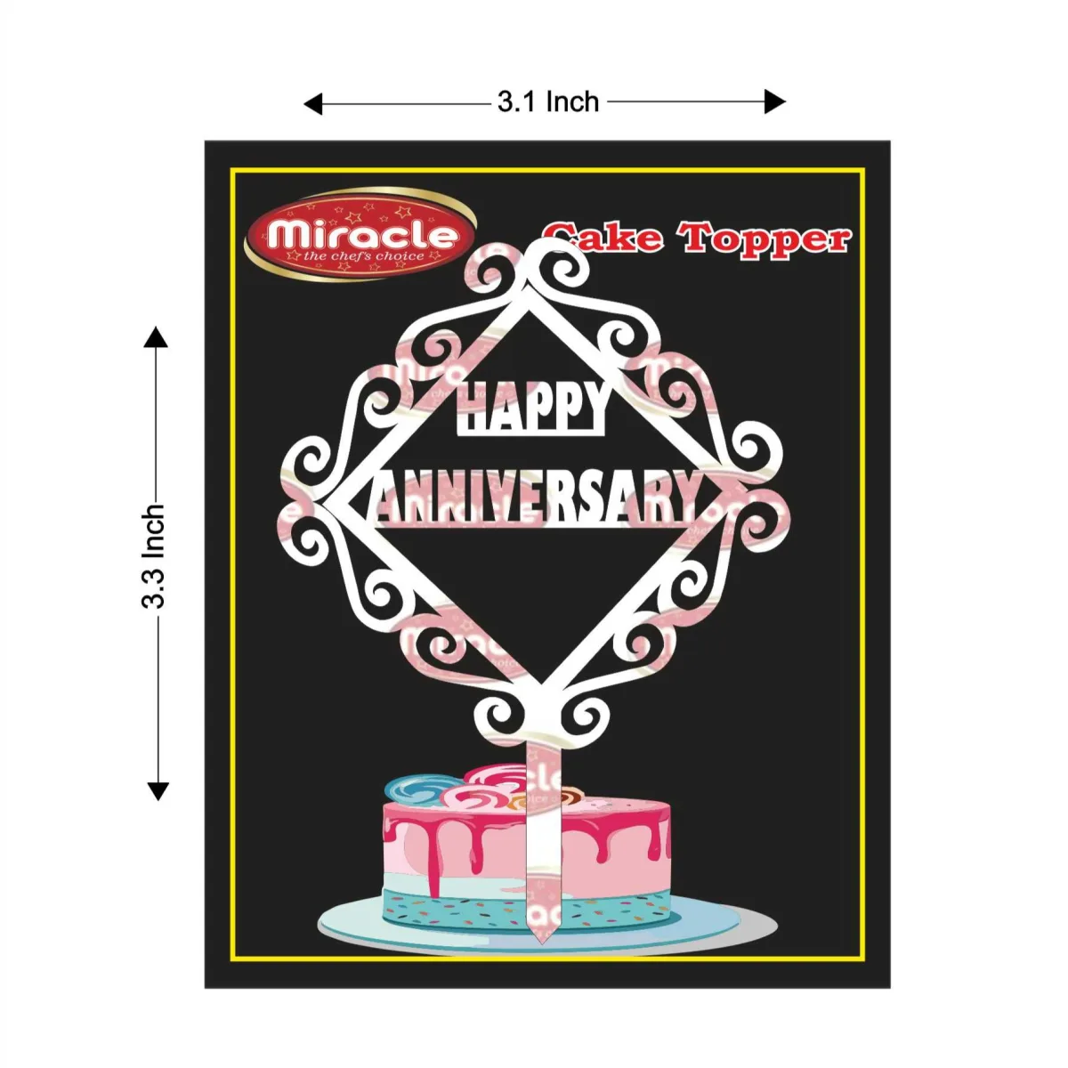 Miracle Happy Anniversary Acrylic Topper T2 Design3 - 1