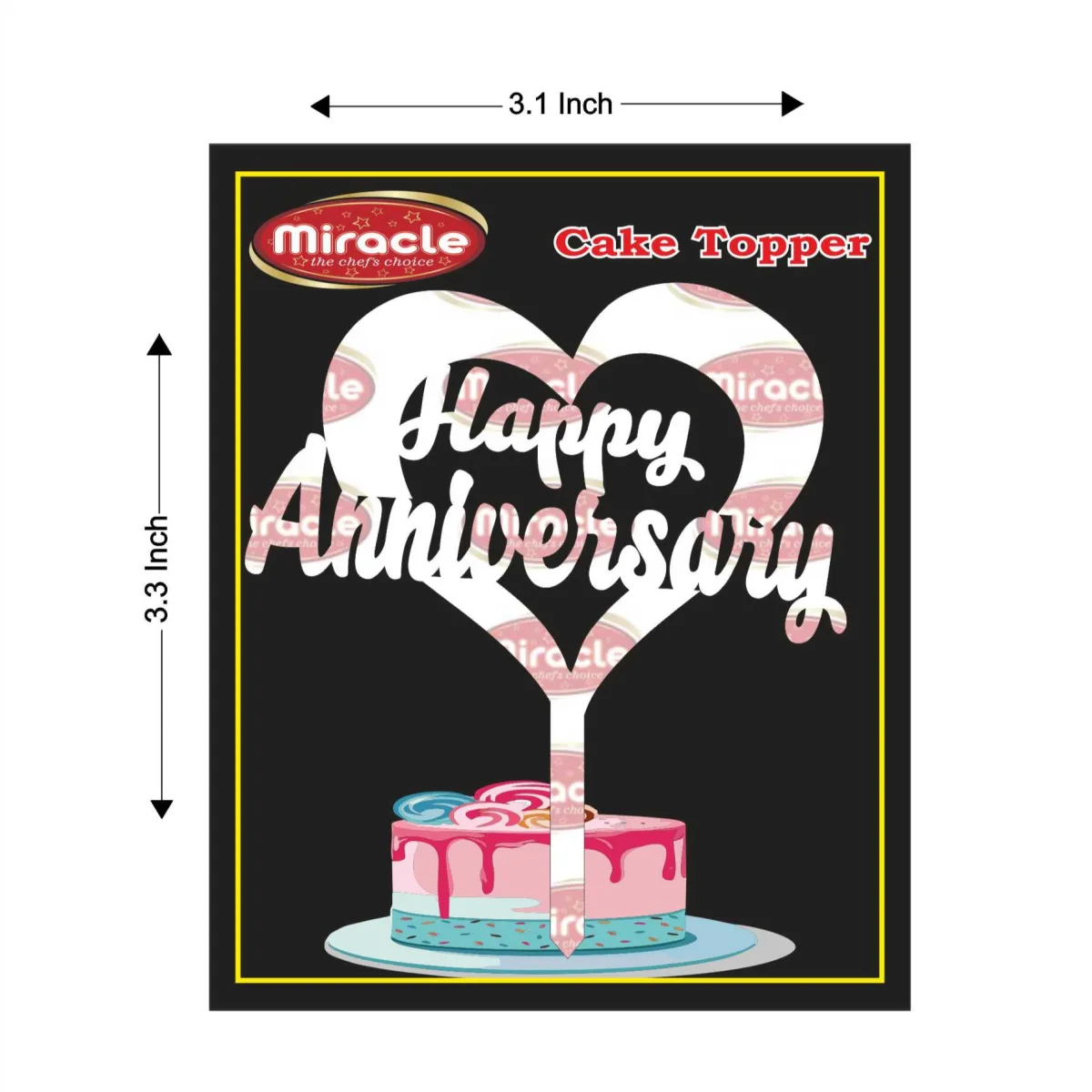 Miracle Happy Anniversary Acrylic Topper T2 Design4 - 1