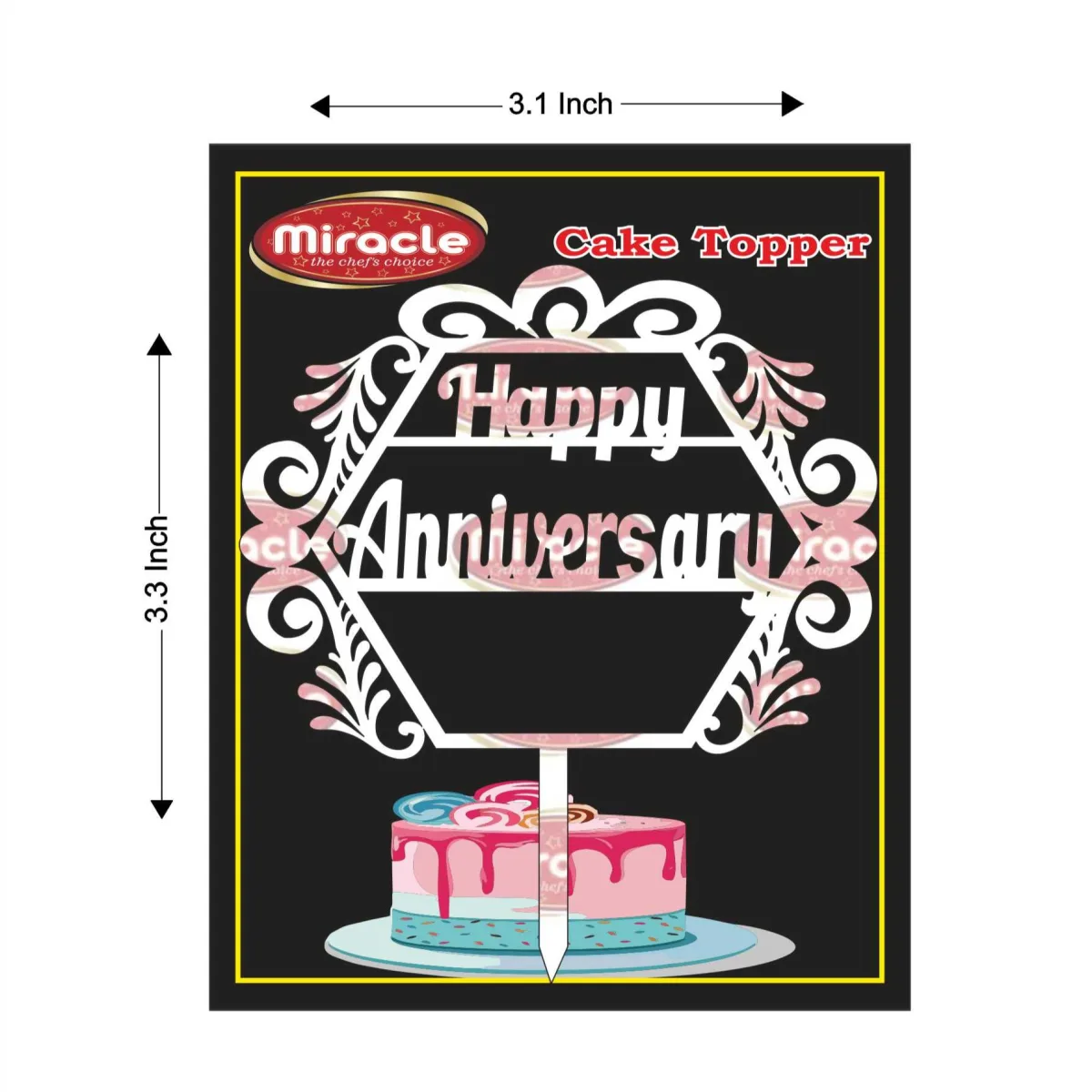 Miracle Happy Anniversary Acrylic Topper T2 Design5 - 1
