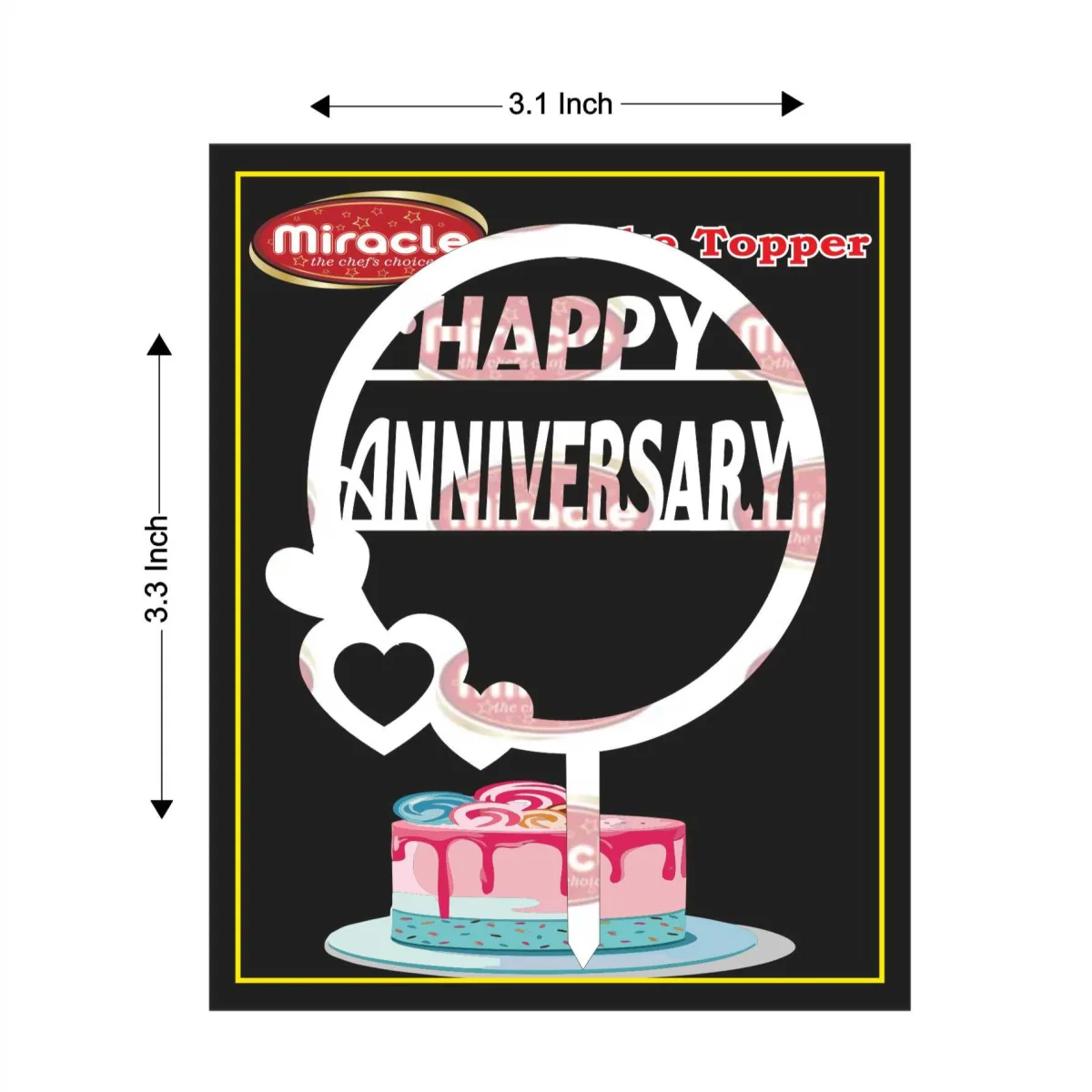 Miracle Happy Anniversary Acrylic Topper T2 Design6 - 1