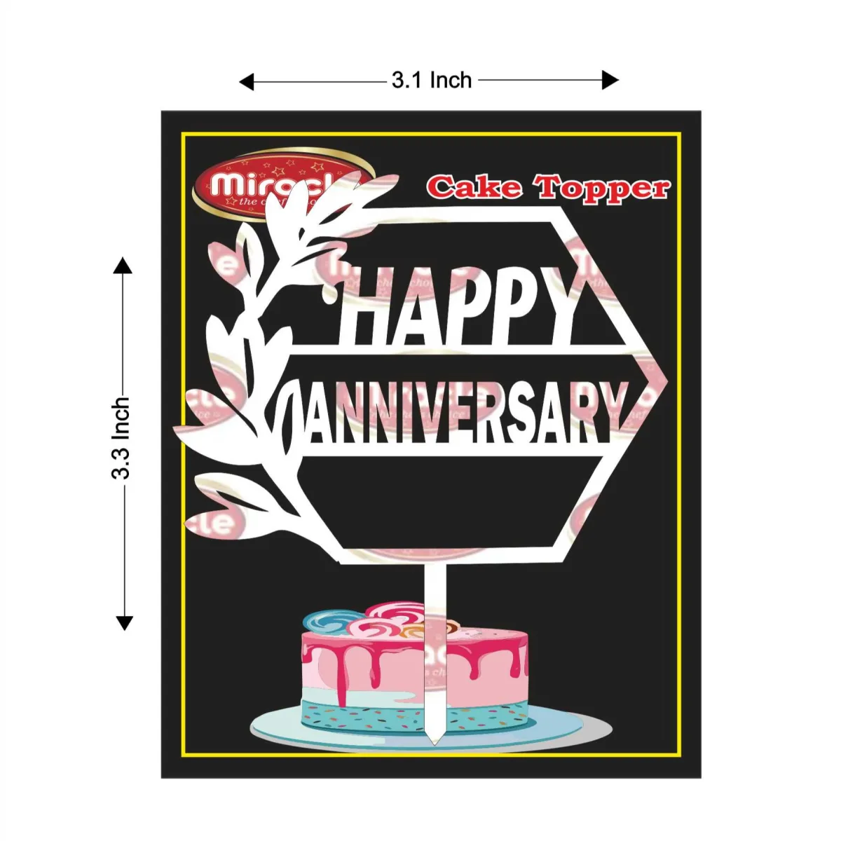 Miracle Happy Anniversary Acrylic Topper T2 Design7 - 1