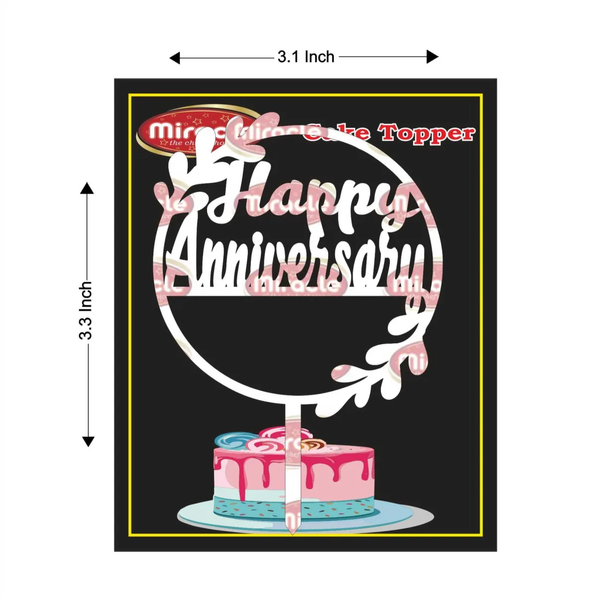 Miracle Happy Anniversary Acrylic Topper T2 Design8 - 1
