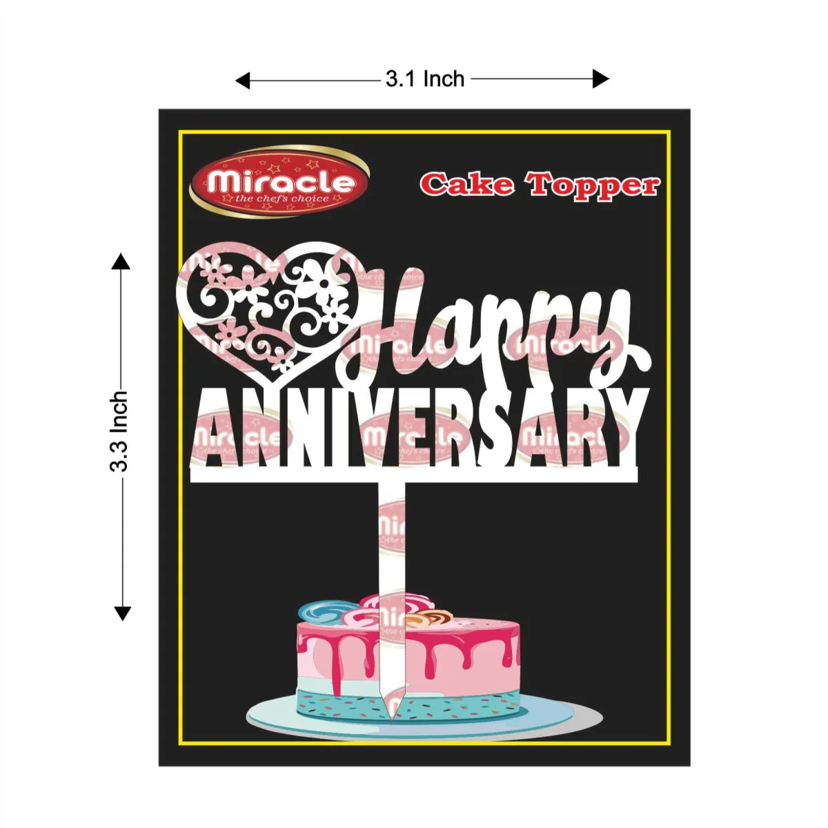 Miracle Happy Anniversary Acrylic Topper T2 Design9 - 1