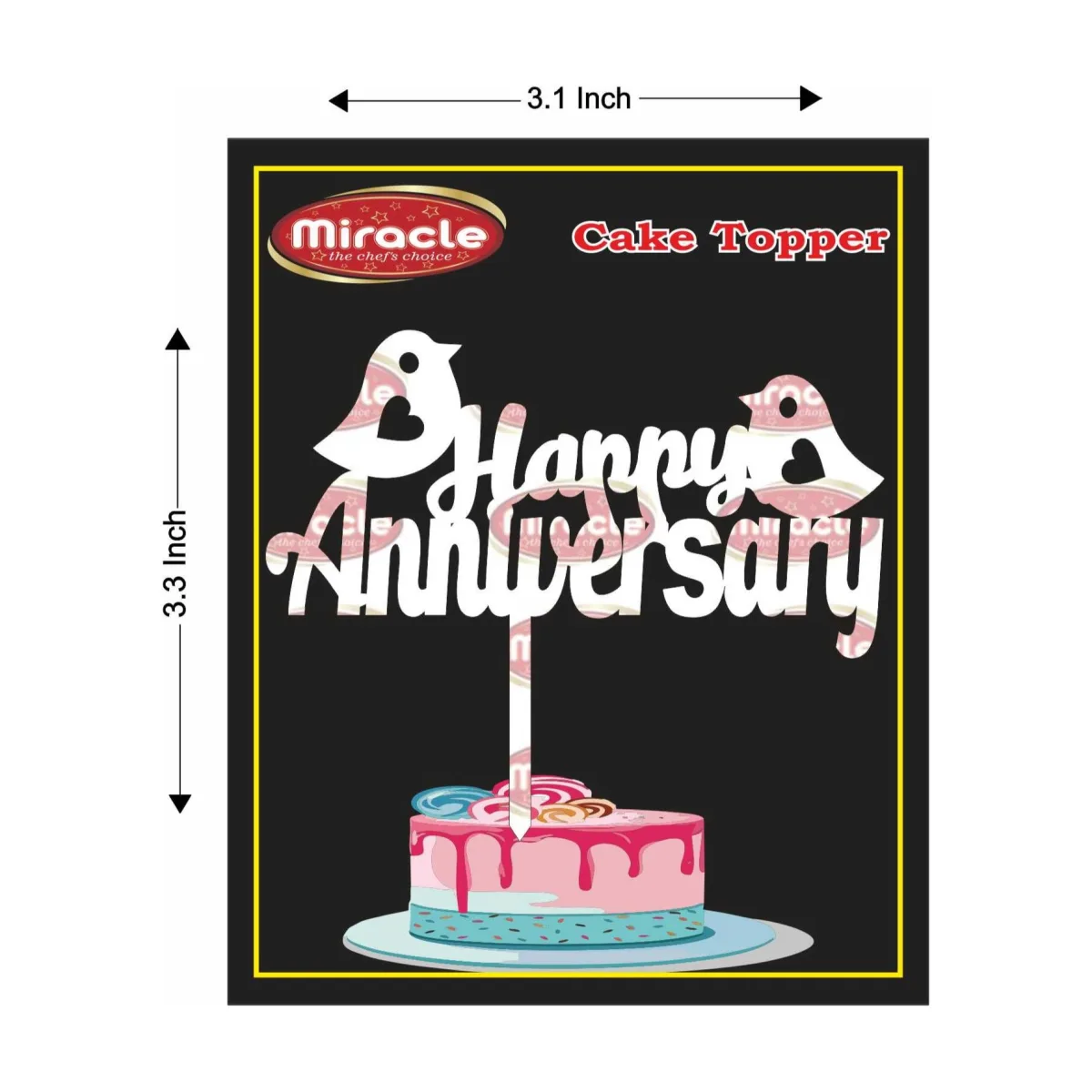 Miracle Happy Anniversary Acrylic Topper T2 Design10 - 1