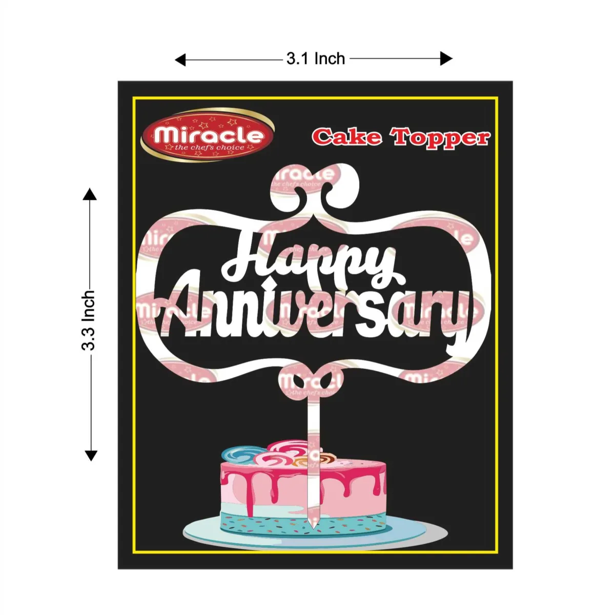 Miracle Happy Anniversary Acrylic Topper T2 Design11 - 1