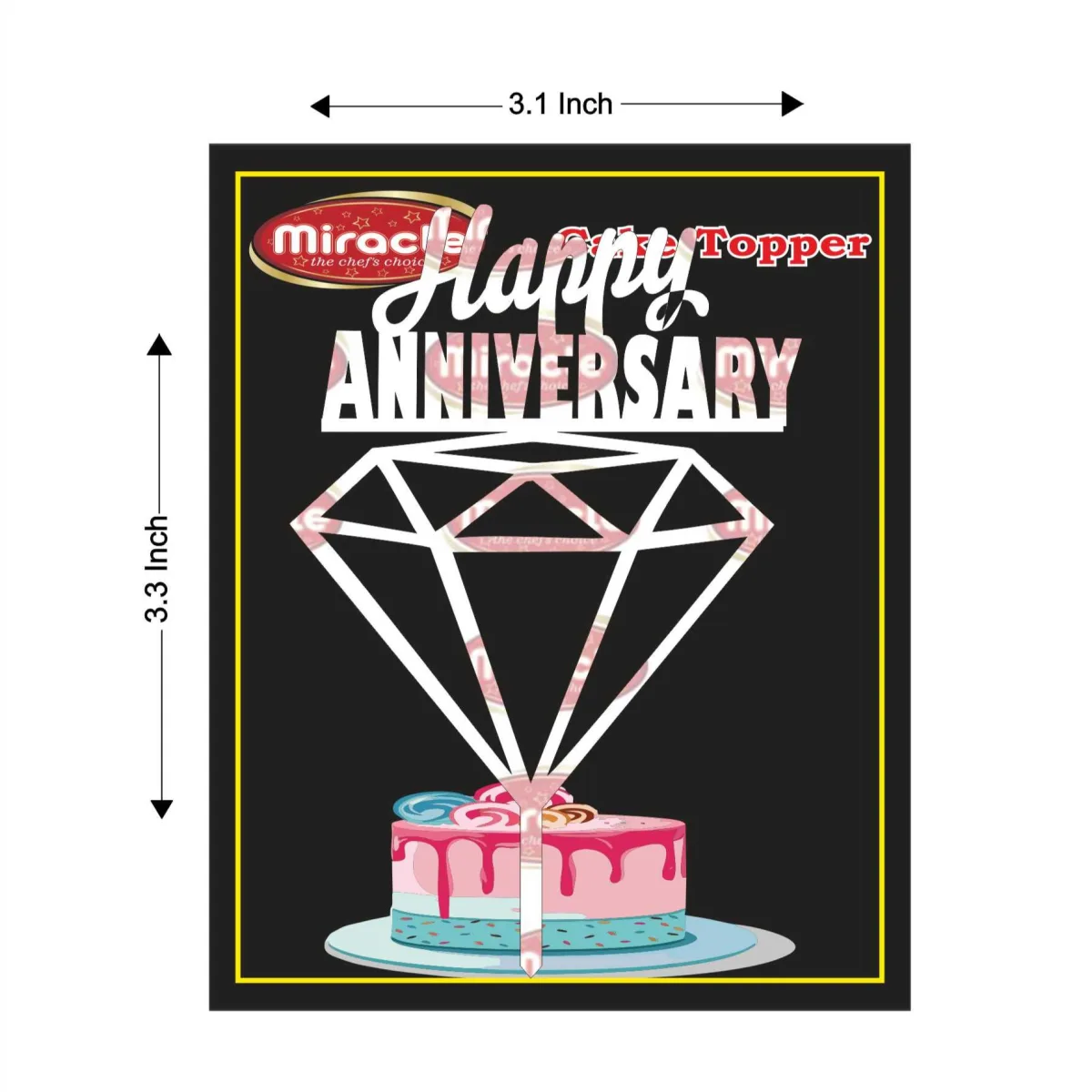 Miracle Happy Anniversary Acrylic Topper T2 Design13 - 1