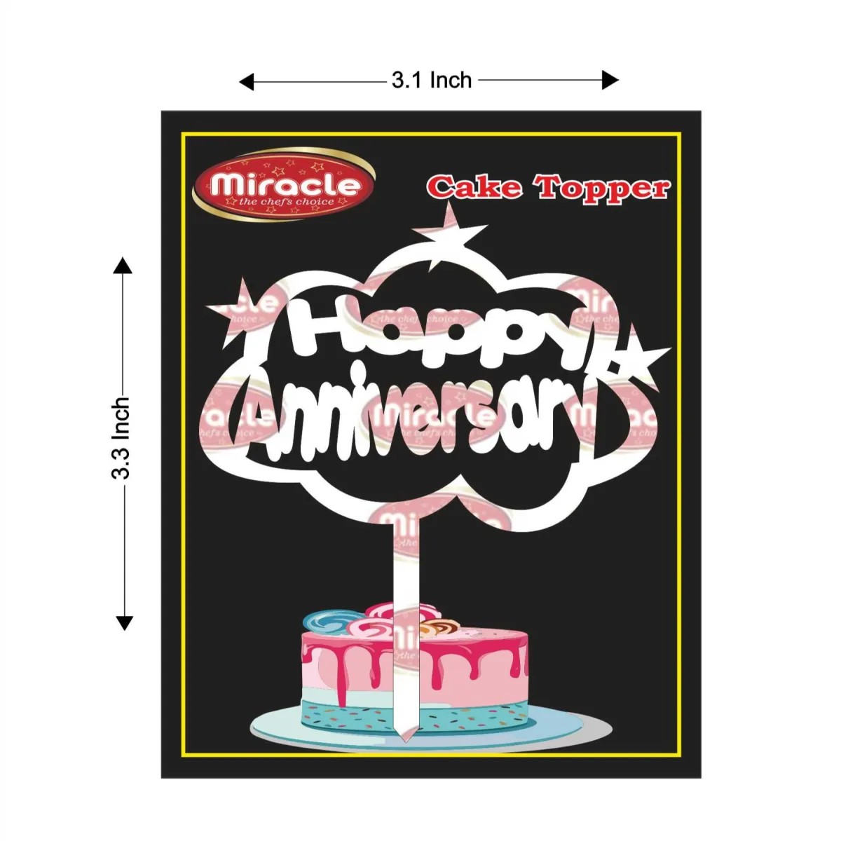 Miracle Happy Anniversary Acrylic Topper T2 Design14 - 1