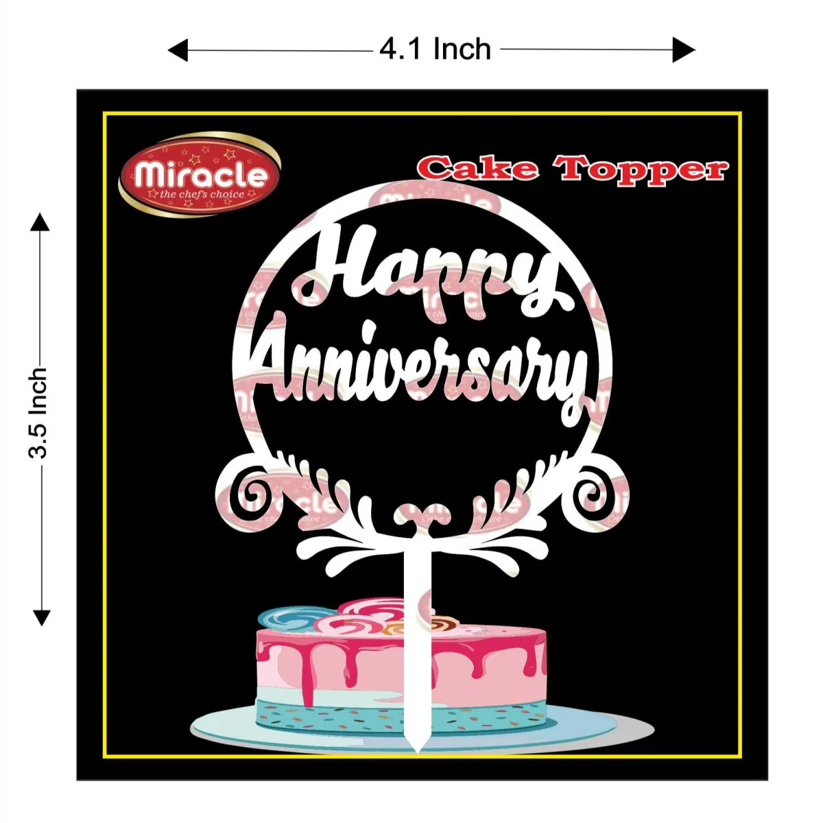 Miracle Happy Anniversary Acrylic Topper T3 Design1 - 1