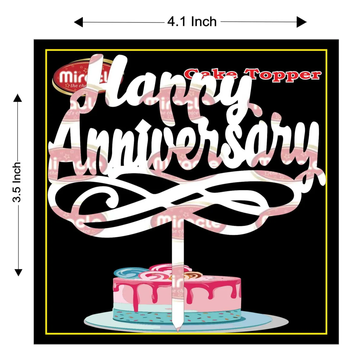 Miracle Happy Anniversary Acrylic Topper T3 Design2 - 1