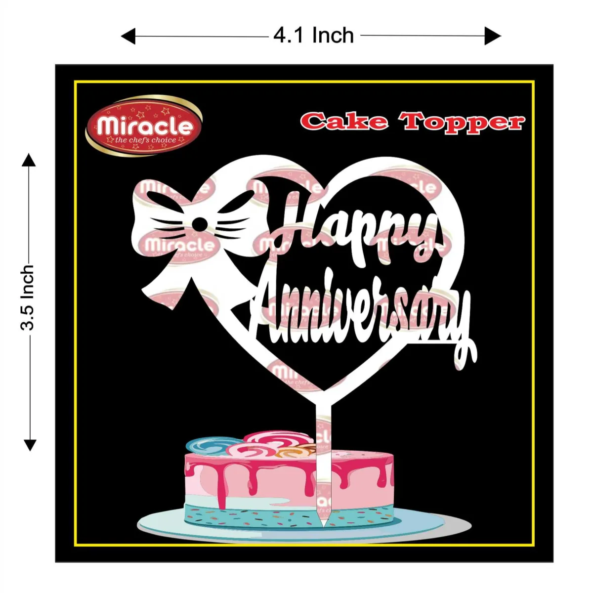 Miracle Happy Anniversary Acrylic Topper T3 Design3 - 1