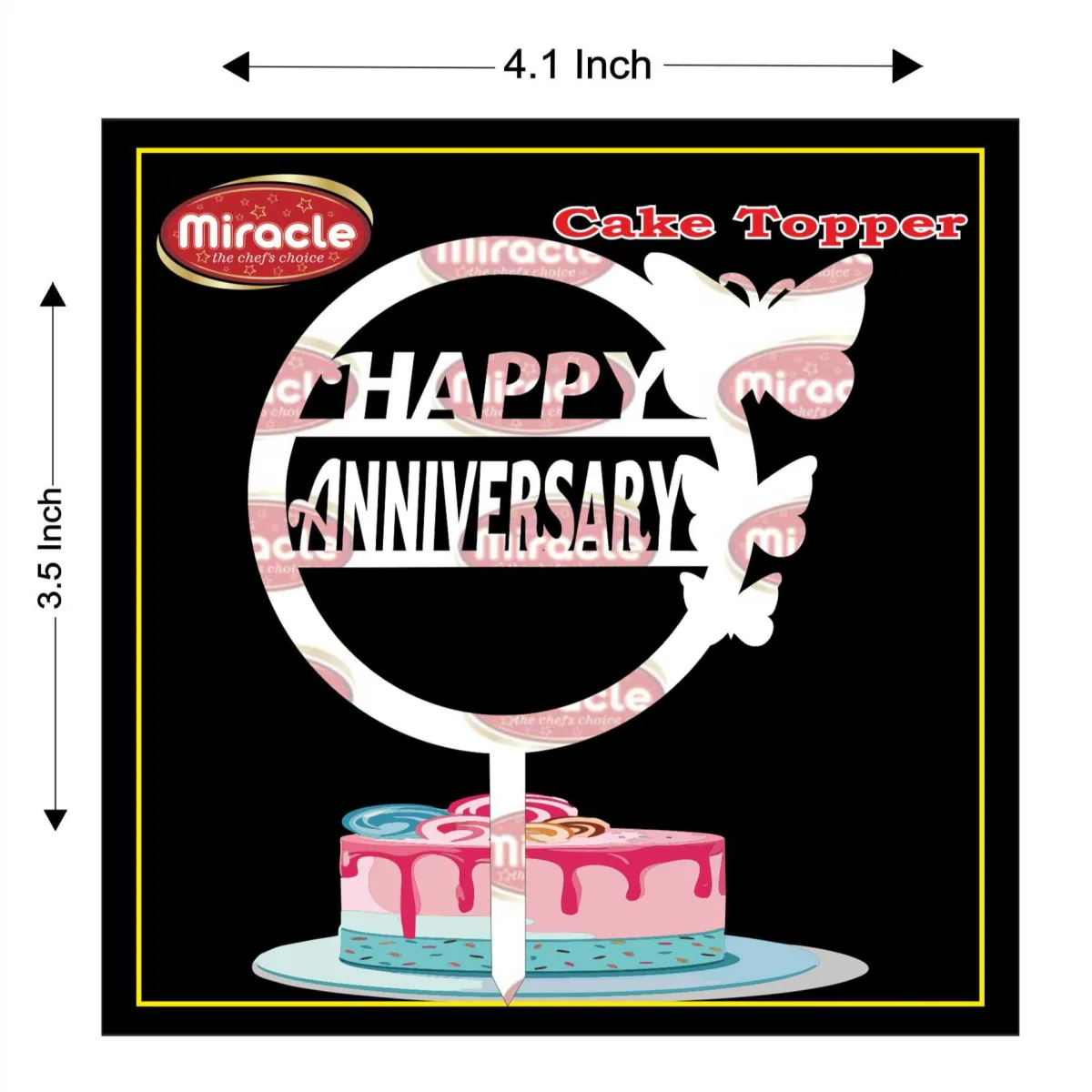 Miracle Happy Anniversary Acrylic Topper T3 Design4 . - 1