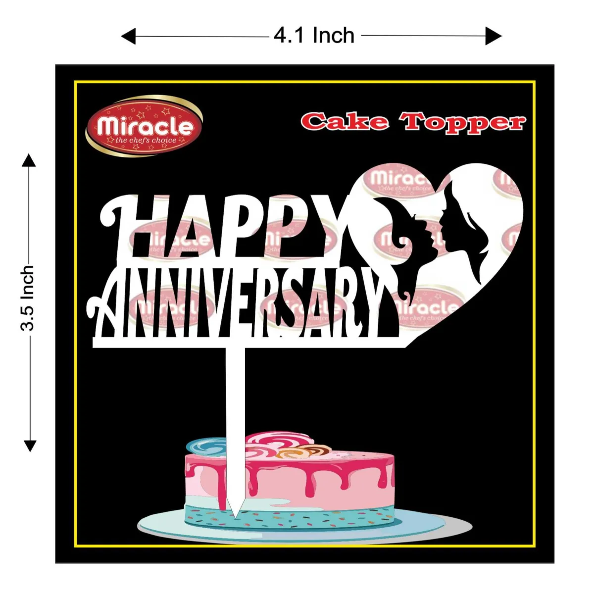 Miracle Happy Anniversary Acrylic Topper T3 Design6 - 1