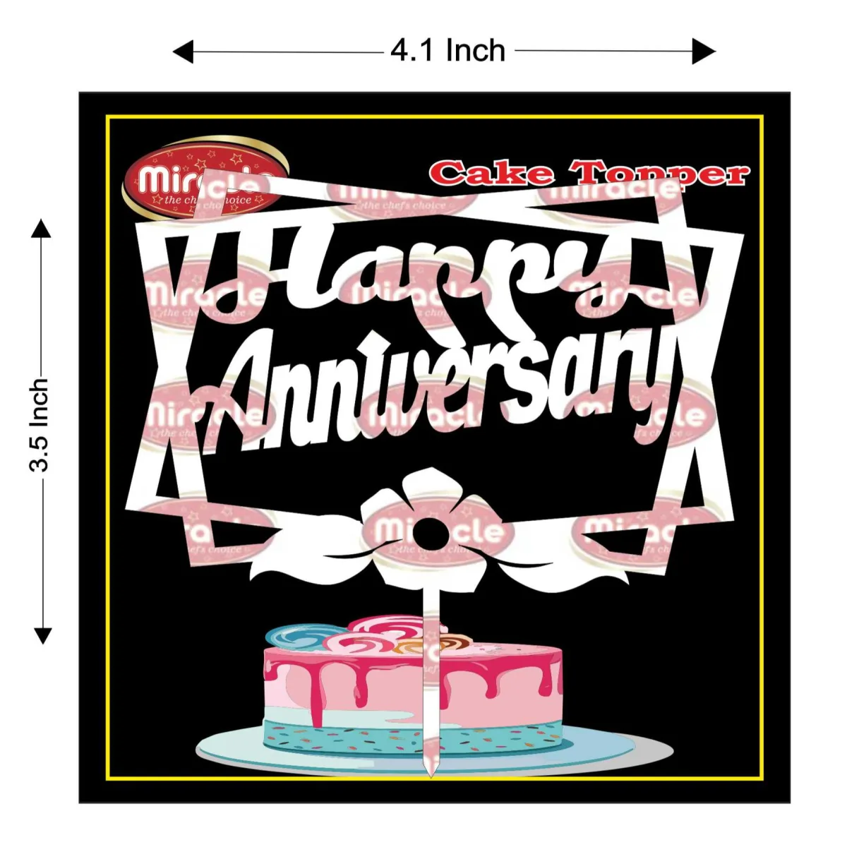 Miracle Happy Anniversary Acrylic Topper T3 Design7 - 1