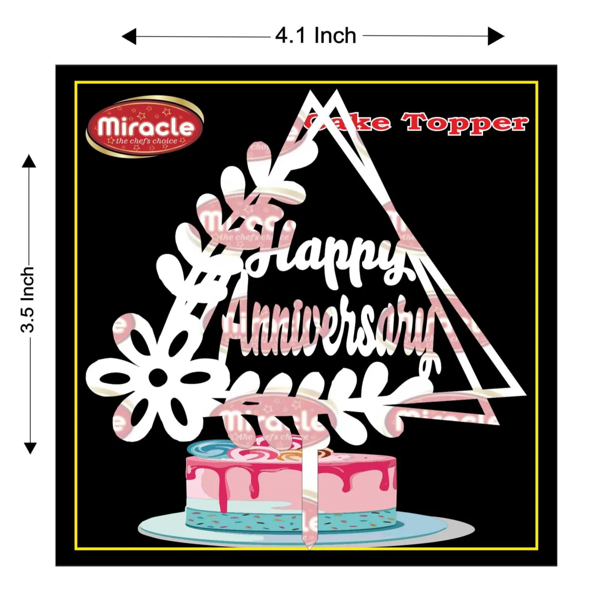 Miracle Happy Anniversary Acrylic Topper T3 Design8 - 1