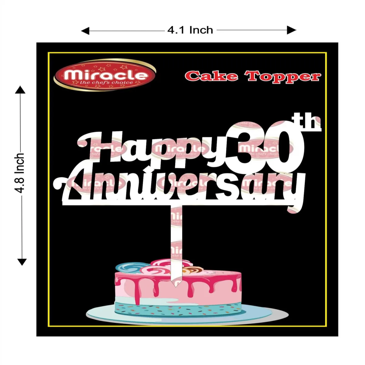 Miracle Happy Anniversary Acrylic Topper T3 Design9 - 1