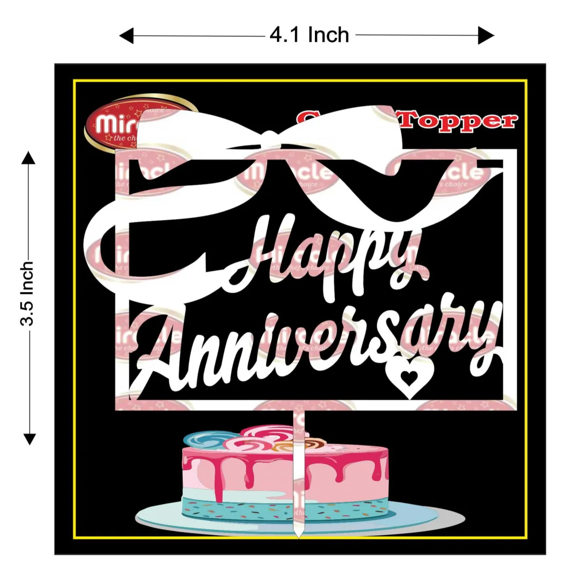 Miracle Happy Anniversary Acrylic Topper T3 Design11 - 1