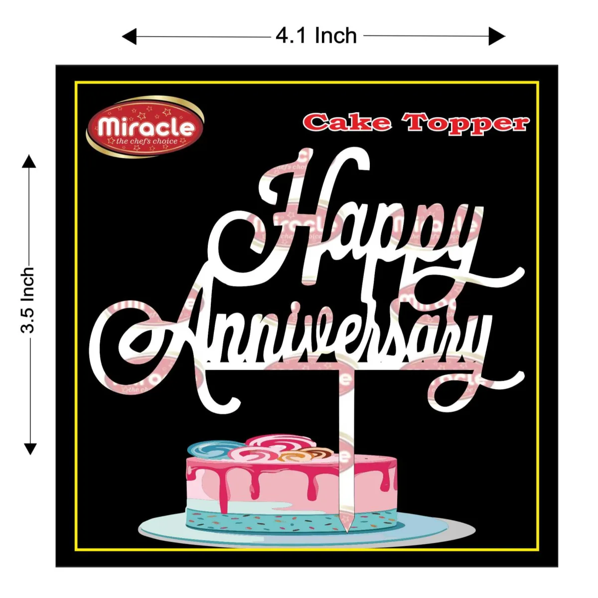 Miracle Happy Anniversary Acrylic Topper T3 Design12 - 1