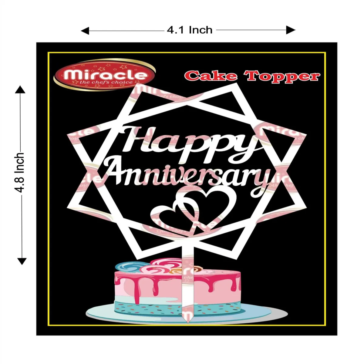 Miracle Happy Anniversary Acrylic Topper T4 Design2 - 1