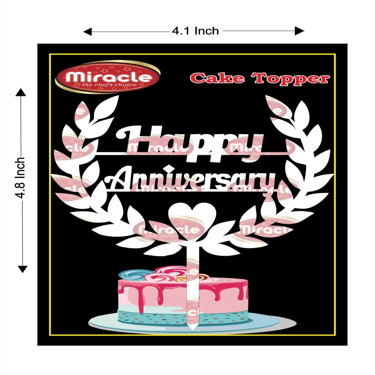 Miracle Happy Anniversary Acrylic Topper T4 Design4 - 1