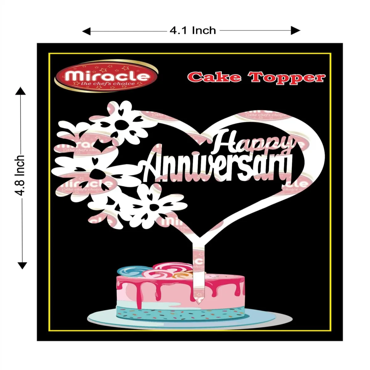 Miracle Happy Anniversary Acrylic Topper T4 Design5 - 1