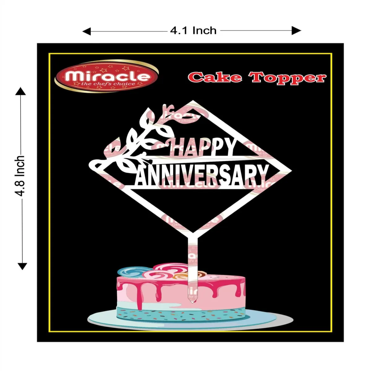 Miracle Happy Anniversary Acrylic Topper T4 Design6 - 1