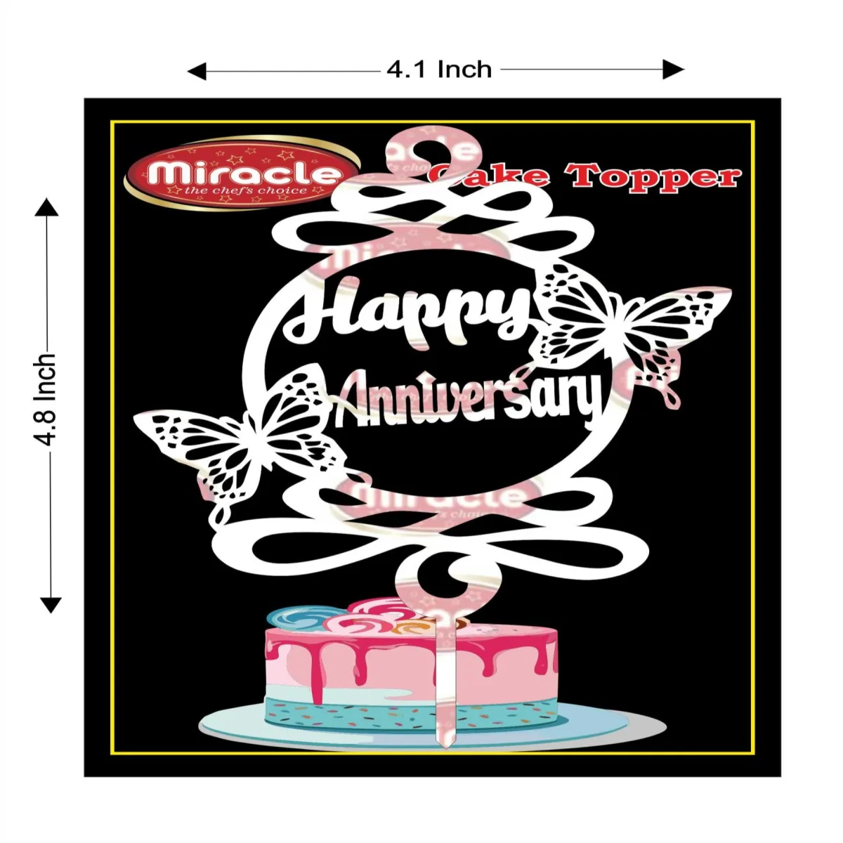 Miracle Happy Anniversary Acrylic Topper T4 Design7 - 1