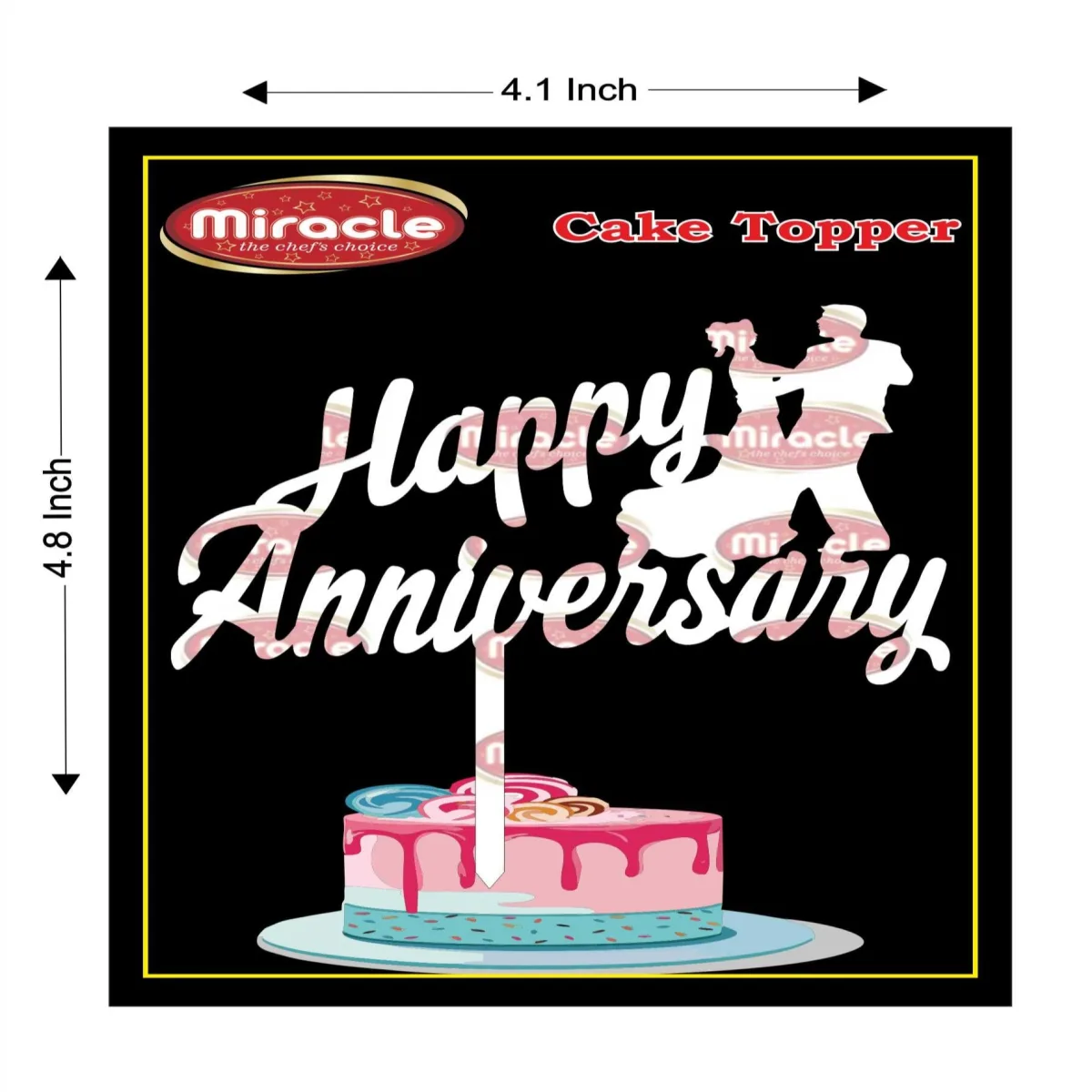 Miracle Happy Anniversary Acrylic Topper T4 Design9 - 1