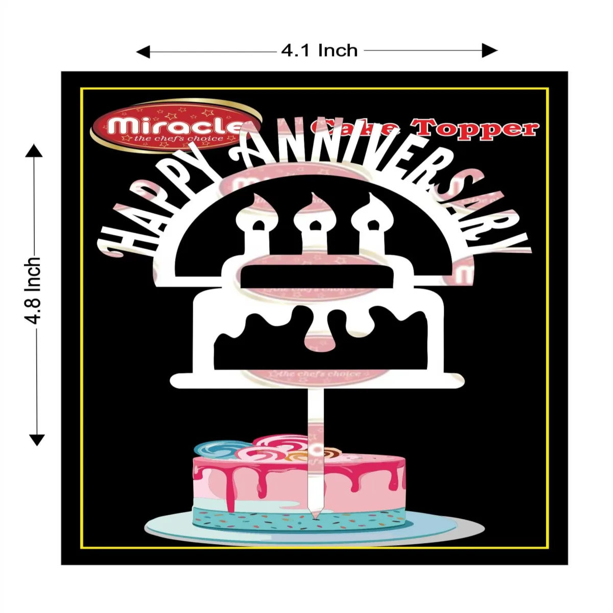 Miracle Happy Anniversary Acrylic Topper T4 Design10 - 1
