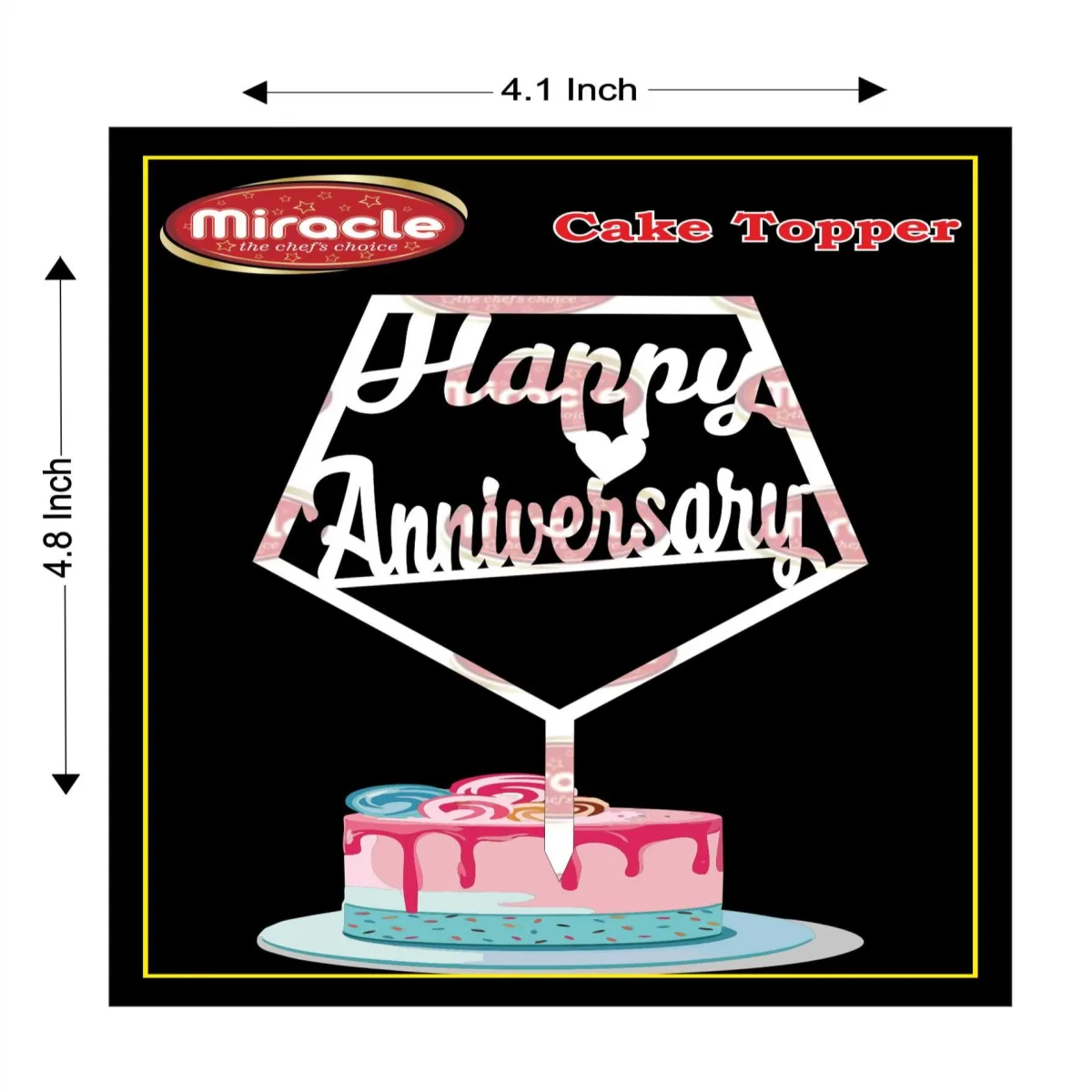 Miracle Happy Anniversary Acrylic Topper T4 Design11 - 1