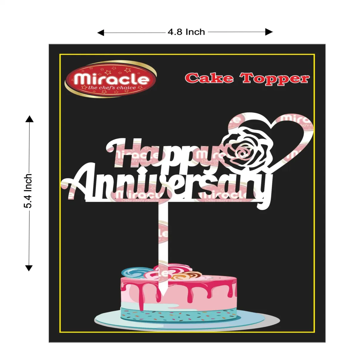 Miracle Happy Anniversary Acrylic Topper T5 Design1 - 1