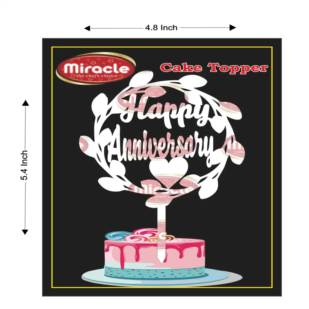 Miracle Happy Anniversary Acrylic Topper T5 Design2 - 1