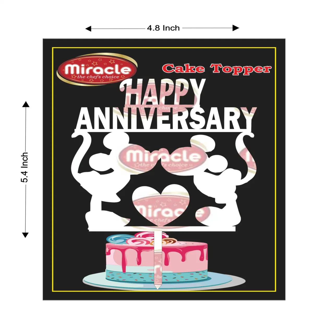 Miracle Happy Anniversary Acrylic Topper T5 Design3 - 1